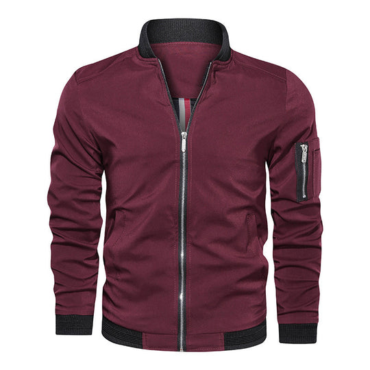 Herren Leichte Bomberjacke im Utility-Look mit Ärmeltasche und Rippbündchen Shop Nory