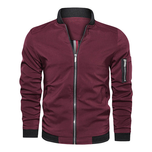 Herren Leichte Bomberjacke im Utility-Look mit Ärmeltasche und Rippbündchen Shop Nory