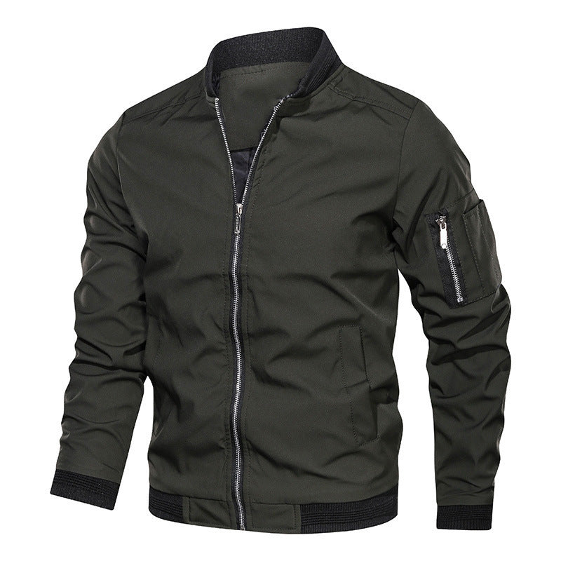 Herren Leichte Bomberjacke im Utility-Look mit Ärmeltasche und Rippbündchen Shop Nory