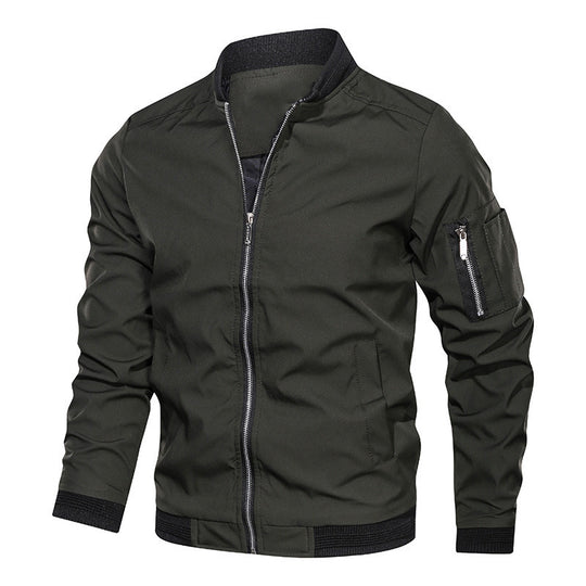Herren Leichte Bomberjacke im Utility-Look mit Ärmeltasche und Rippbündchen Shop Nory