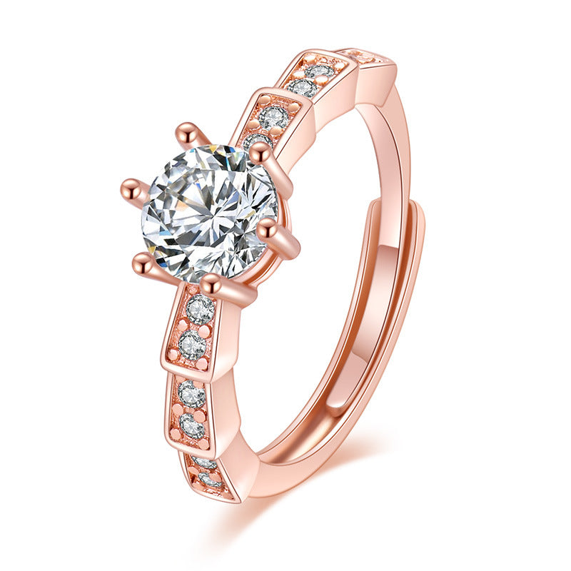 Damen Verlobungsring mit funkelndem Zirkonia und eleganter Fassung Shop Nory