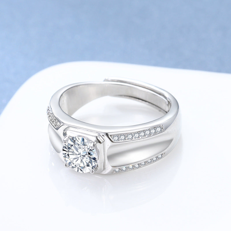 Damen eleganter Verlobungsring mit funkelndem Zirkonia und präziser Oberflächenstruktur Shop Nory