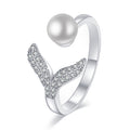 Damenring mit elegantem Perl-Design und funkelnden Zirkonia Shop Nory