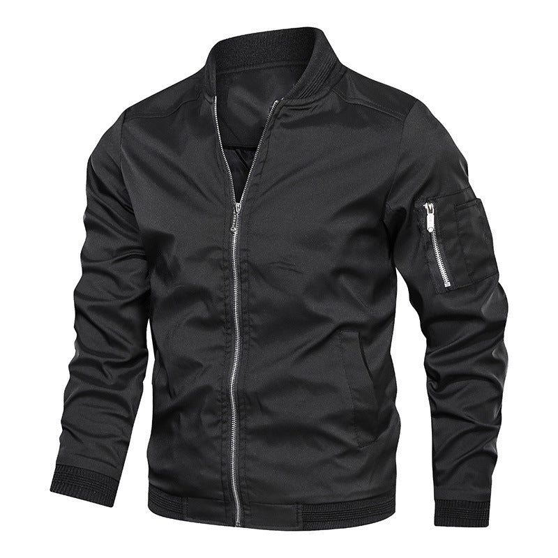 Herren Leichte Bomberjacke im Utility-Look mit Ärmeltasche und Rippbündchen Shop Nory