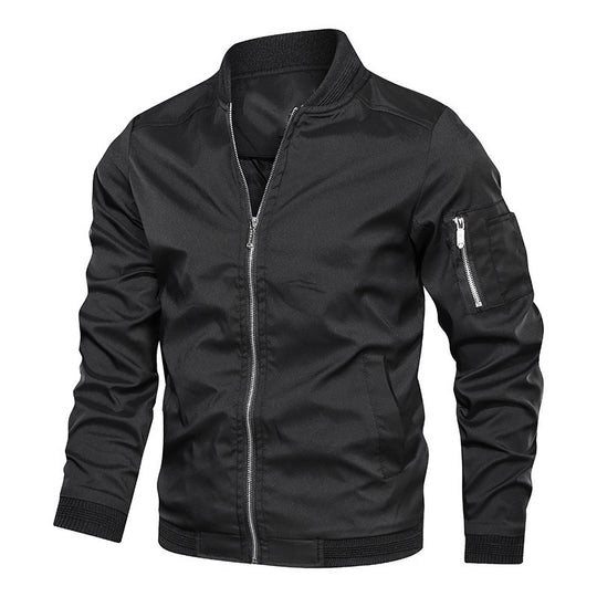 Herren Leichte Bomberjacke im Utility-Look mit Ärmeltasche und Rippbündchen Shop Nory