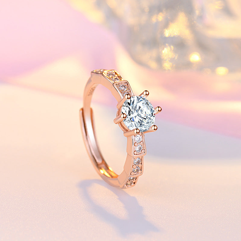 Damen Verlobungsring mit funkelndem Zirkonia und eleganter Fassung Shop Nory