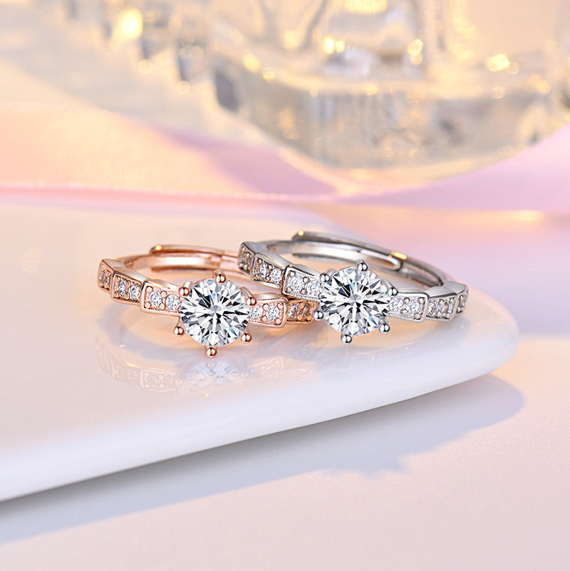Damen Verlobungsring mit funkelndem Zirkonia und eleganter Fassung Shop Nory