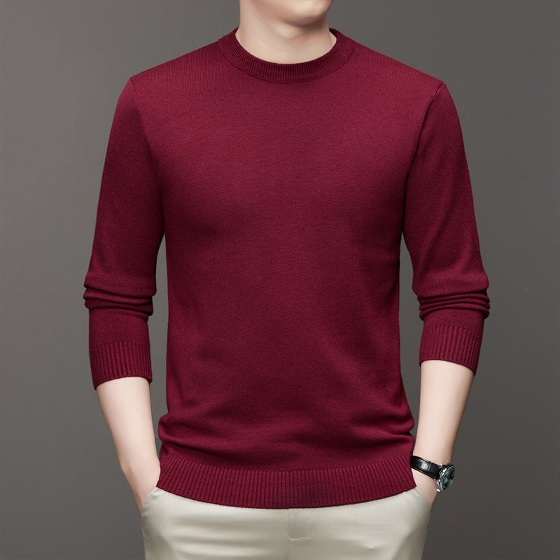 Herren-Strickpullover, Stehkragen, schmale Passform