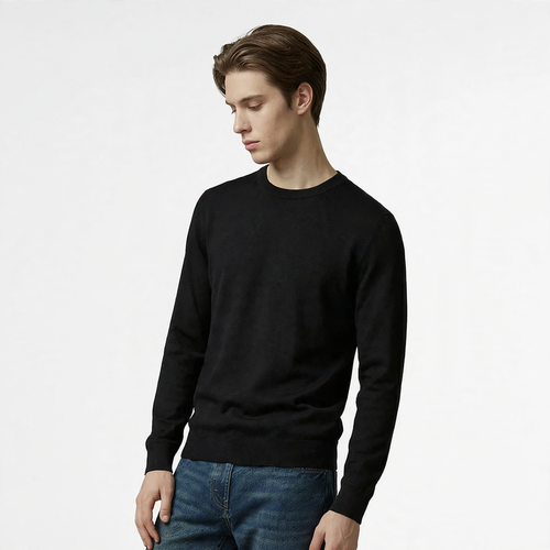 Herren-Strickpullover aus Kaschmir-Mix, Rundhals, antibakteriell