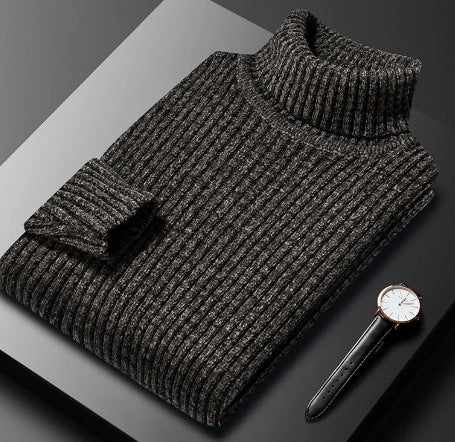 Herren-Winterpullover, gefüttert, mit Rollkragen