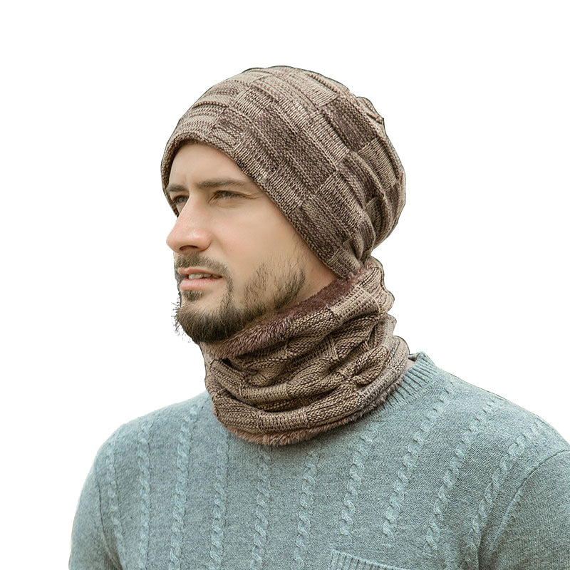 Winter-Strickmütze und Schal Set, gefüttert, 9507