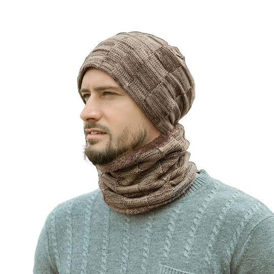 Winter-Strickmütze und Schal Set, gefüttert, 9507