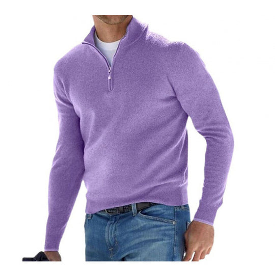 Herren-Langarm-Kaschmirpullover, schlichtes Design