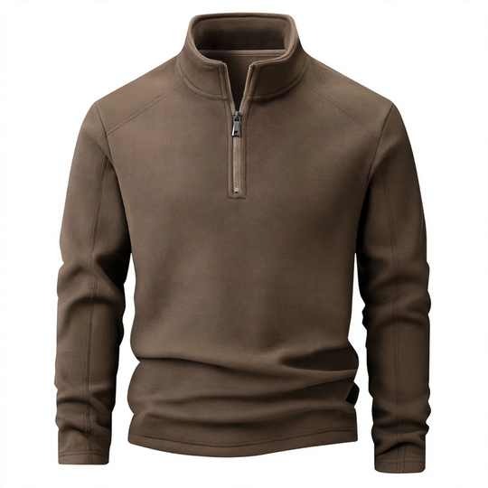Fleece-Sweatshirt mit Stehkragen und Reißverschluss