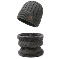 Mütze + Halstuch Set Grau