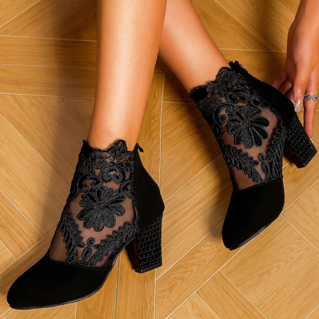 Bestickte High-Heel-Stiefel - Trendy Footwear