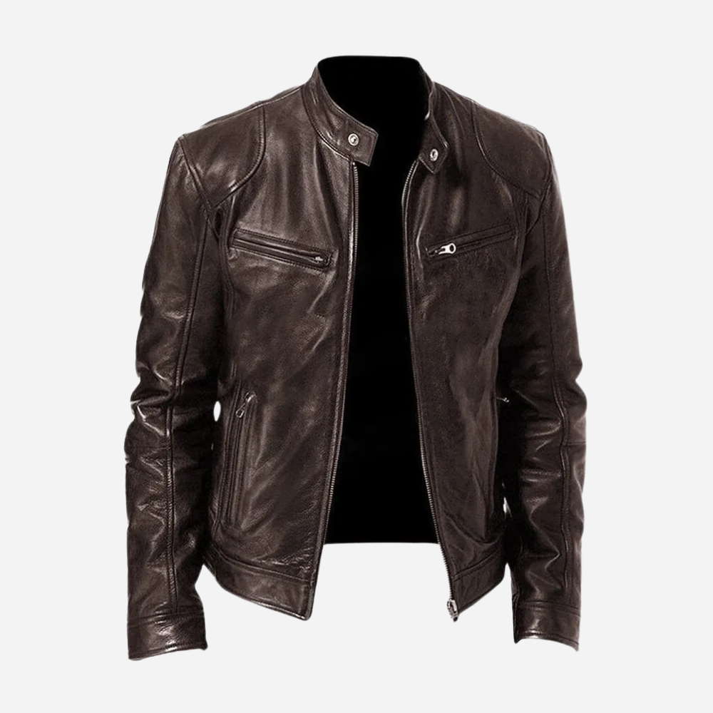 Stylische Moto-Lederjacke
