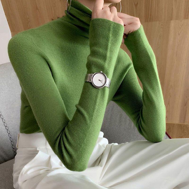 Damen-Pullover mit Stehkragen, schmal geschnitten