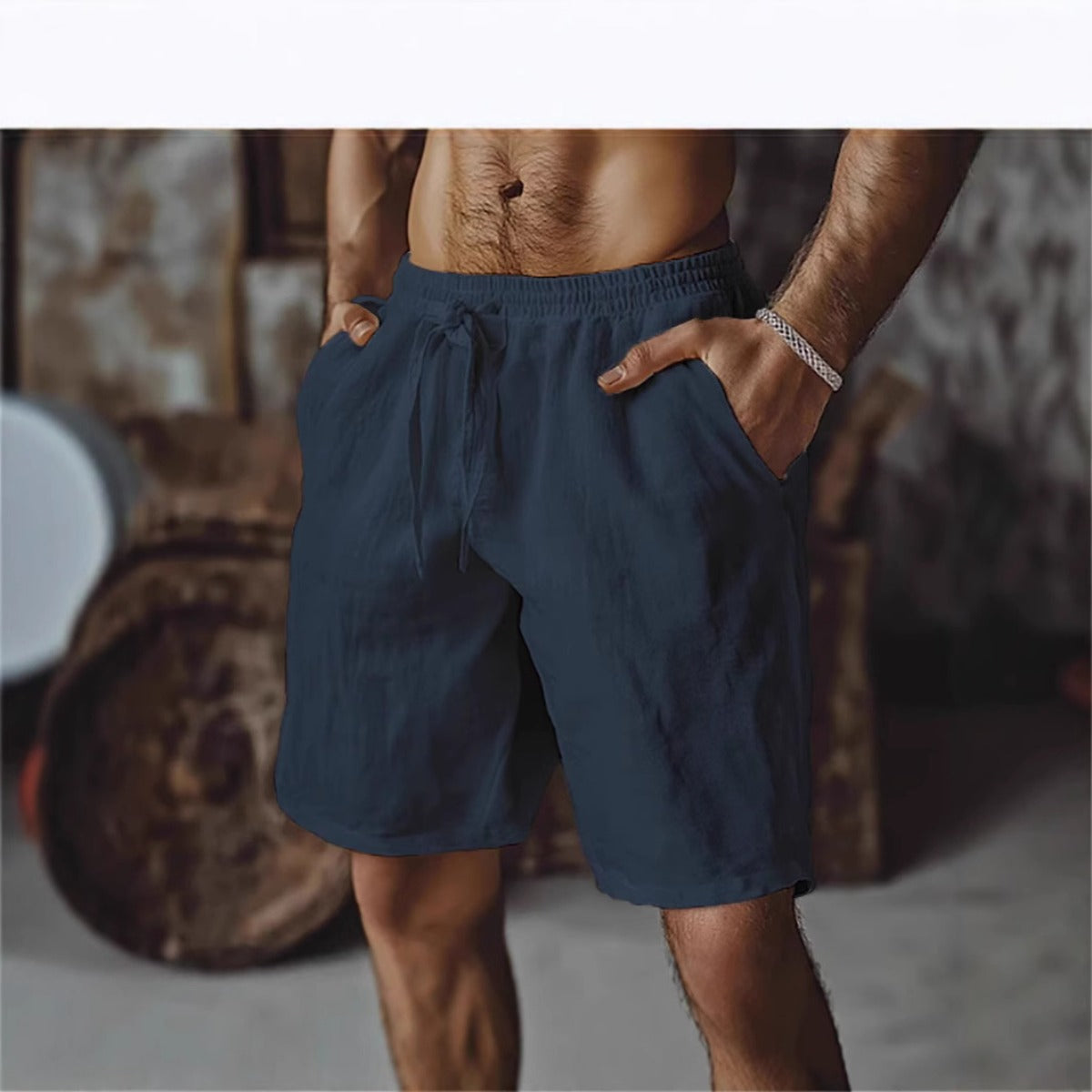 Herren-Schnürshorts aus Baumwolle