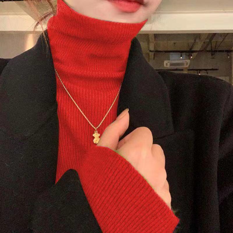 Schmal geschnittener Rollkragen-Strickpullover