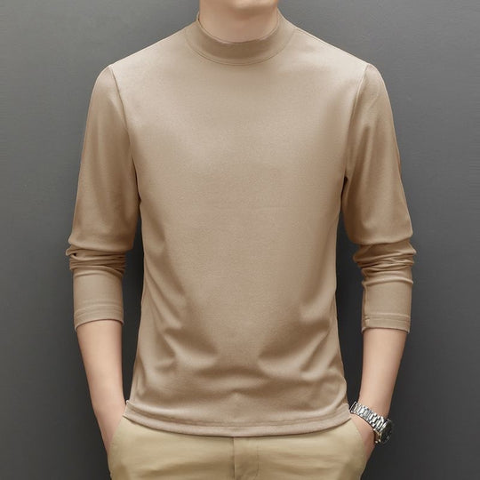Herren-Langarmshirt mit Stehkragen, gefüttert