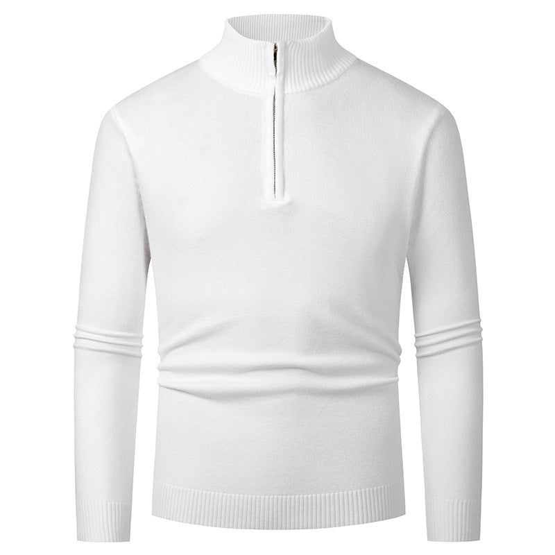 Herren-Strickpullover mit Polokragen und Reißverschluss