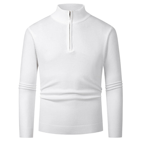 Herren-Strickpullover mit Polokragen und Reißverschluss