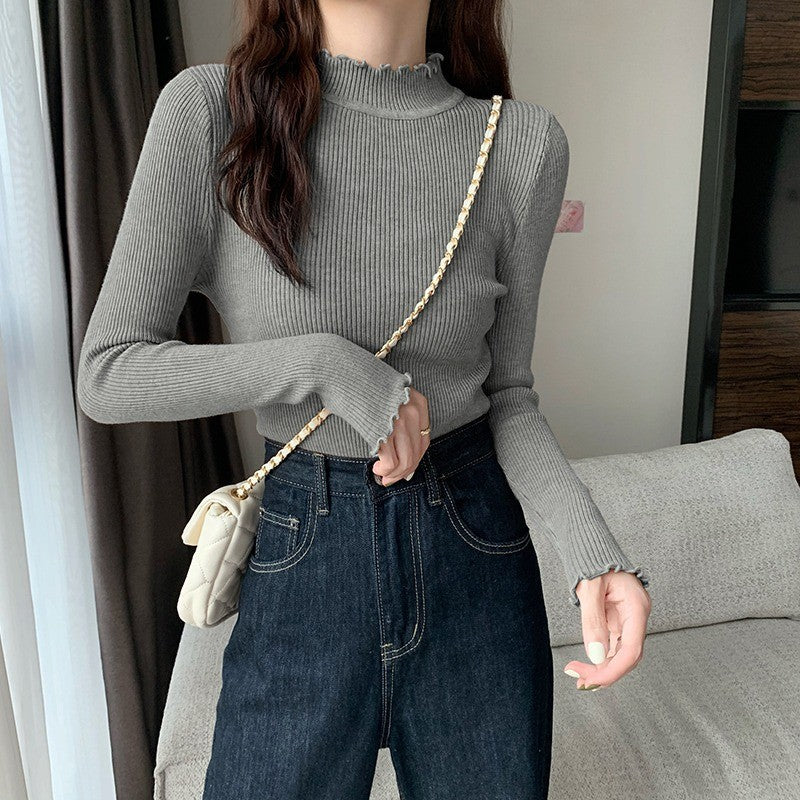 Vielseitiger Damen-Strickpullover mit Stehkragen