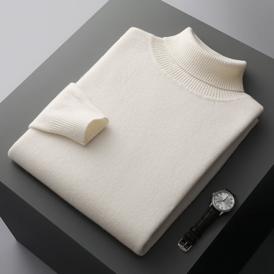 Herren-Wollpullover, Rollkragen, 100% Wolle