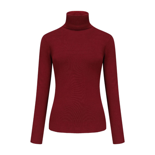 Damen-Rollkragenpullover, Strick, einfarbig