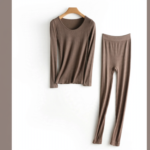 Geripptes Thermounterwäsche-Set für Damen