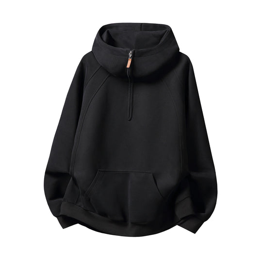 Unisex-Kapuzenpullover mit Reißverschluss und Stehkragen