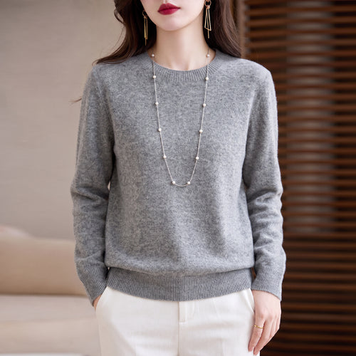Damen-Strickpullover, Rundhals oder Stehkragen, langärmlig