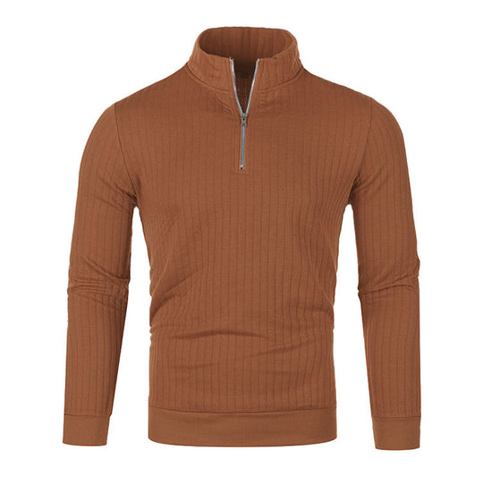 Herren-Strickpullover mit Stehkragen und Reißverschluss