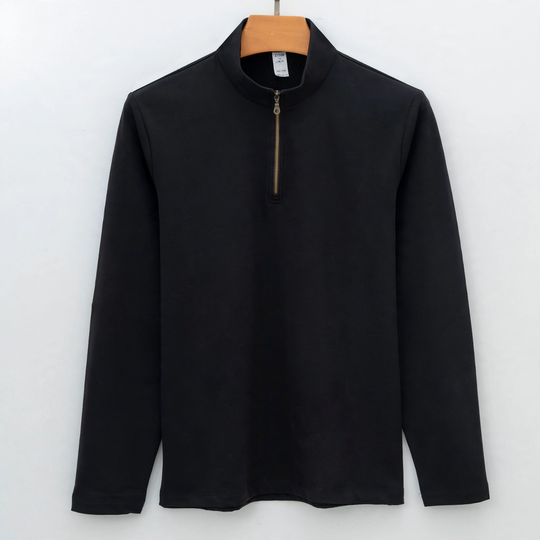 Elastisches Sport-Sweatshirt mit halbem Reißverschluss