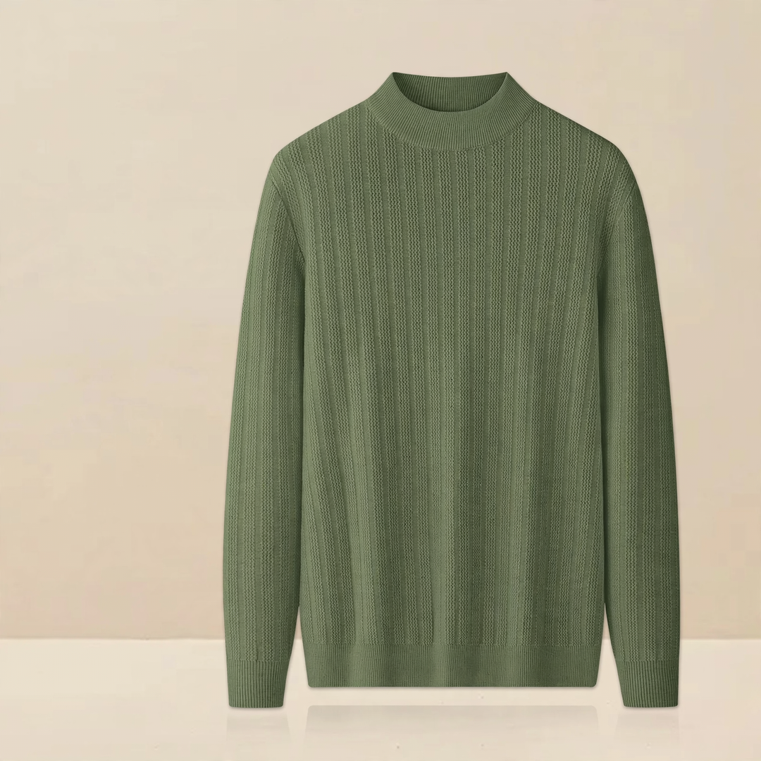 Herren-Strickpullover mit Stehkragen