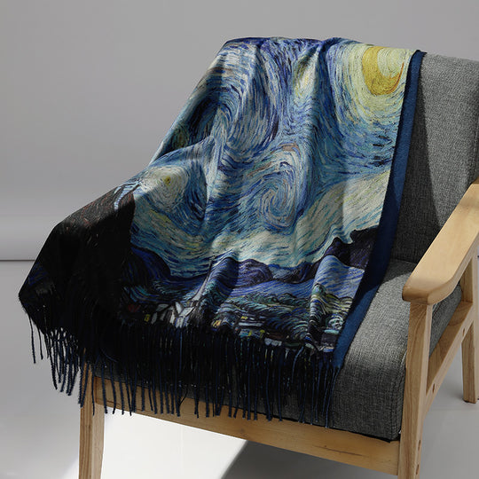 Damen-Schal mit Kunstkaschmir-Haptik und Kunstdruck, 70x180 cm