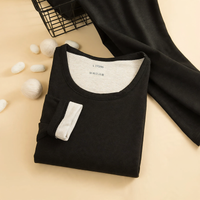 Wolle Seide Set Herren Schwarz