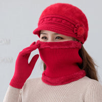 Mütze + Halstuch Rot