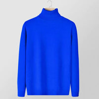 Rollkragen Strickpullover Royalblau