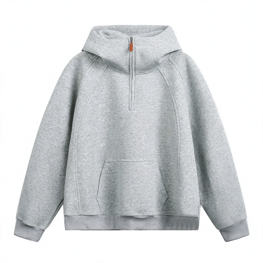 Unisex-Kapuzenpullover mit Reißverschluss und Stehkragen