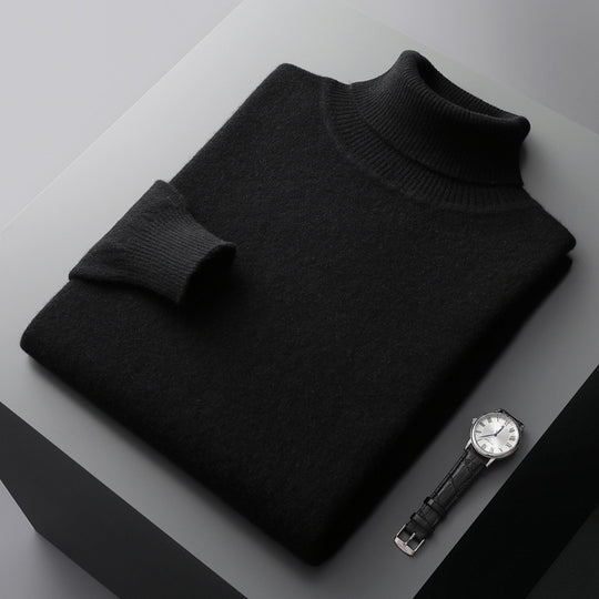 Herren-Wollpullover, Rollkragen, 100% Wolle
