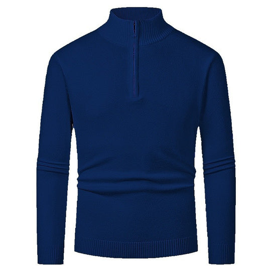 Herren-Strickpullover mit Polokragen und Reißverschluss