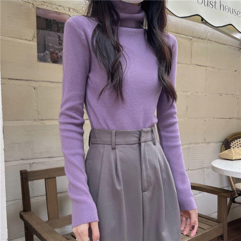 Damen Strickpullover, Rollkragen, körpernah