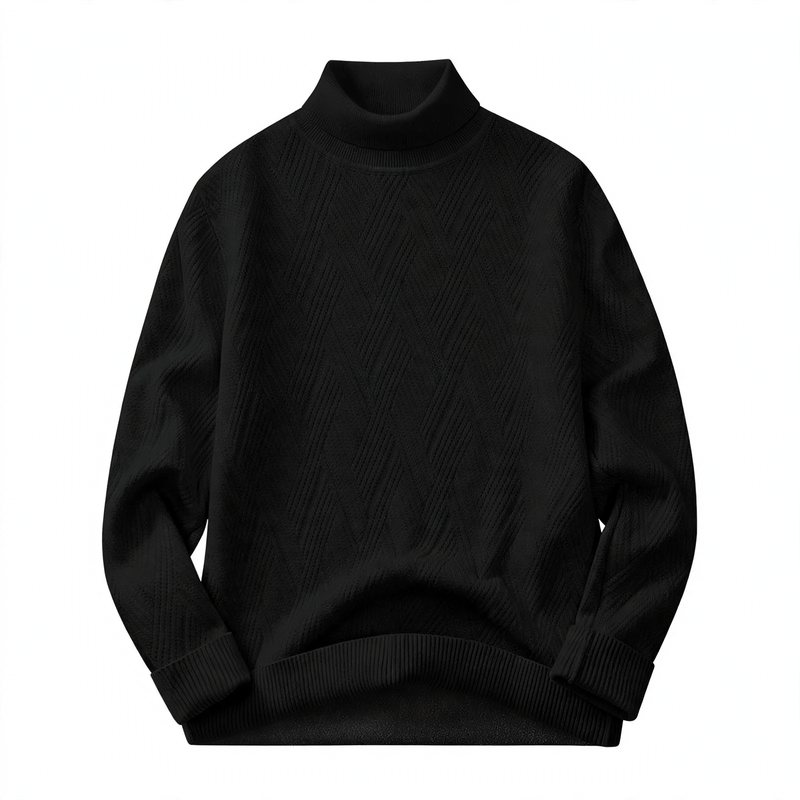 Herren-Rollkragenpullover, gefüttert, warm