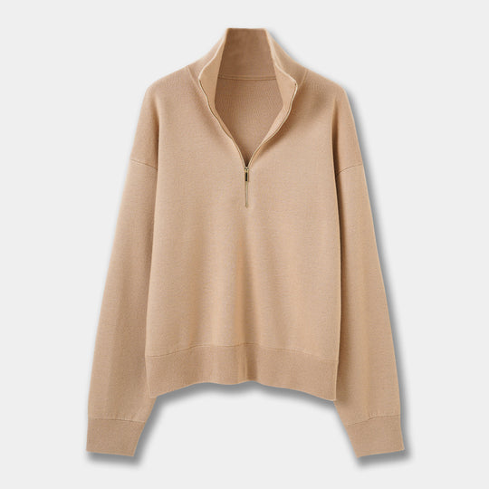 Eleganter Damen-Strickpullover mit Reißverschluss