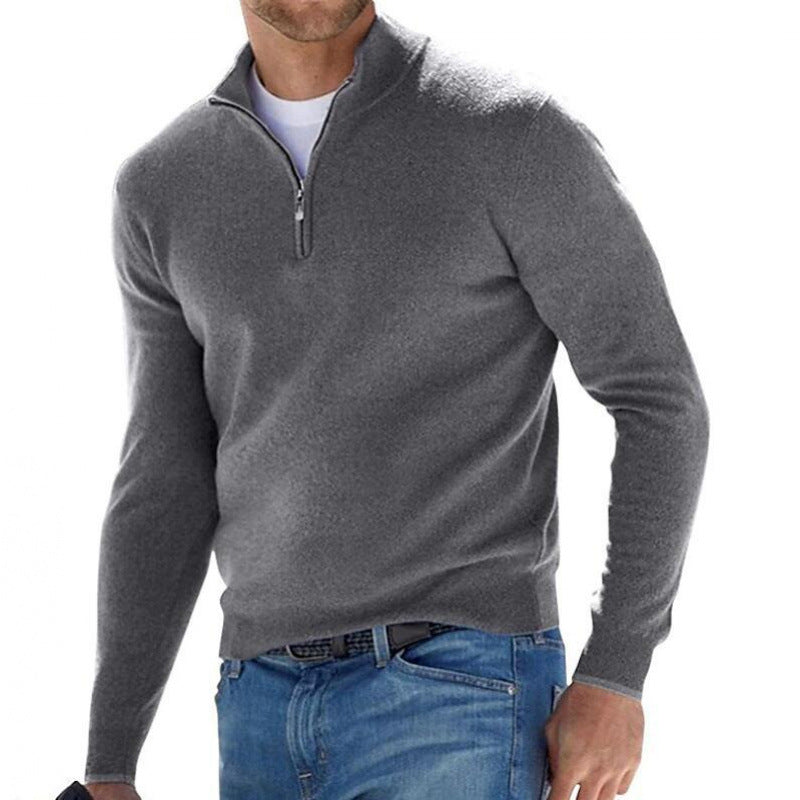 Herren-Langarm-Kaschmirpullover, schlichtes Design