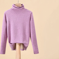 Farbblock Rollkragen Violett