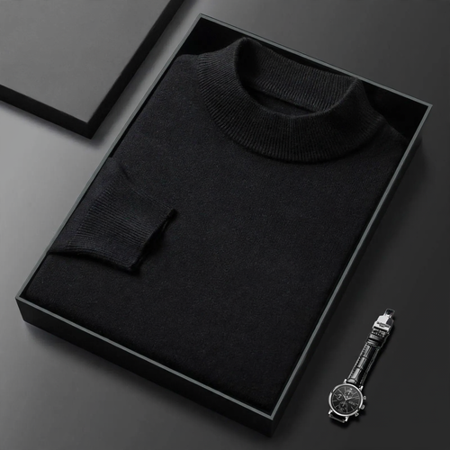 Herren-Kaschmirpullover mit Stehkragen