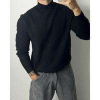 Rollkragen Strickpullover Schwarz